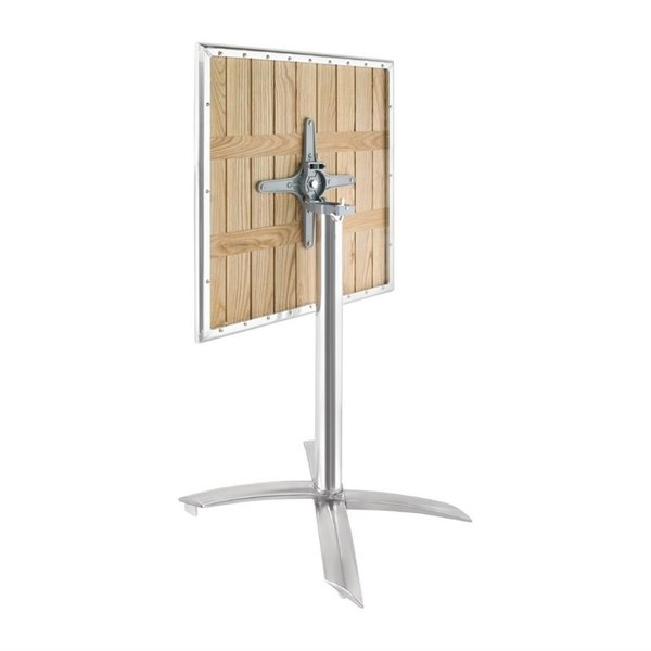 Inklapbare Tafel | Hout/Aluminium | Essenhout Blad | Aluminium Frame | In-/Outdoor | 600x600x730(h)mm