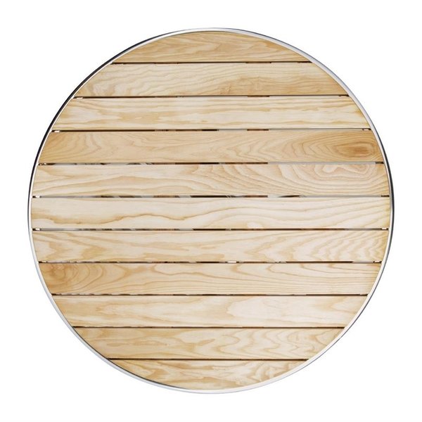 Tafel | Hout/Aluminium | Essenhout Blad | Aluminium Frame | In-/Outdoor | Ø800x720(h)mm