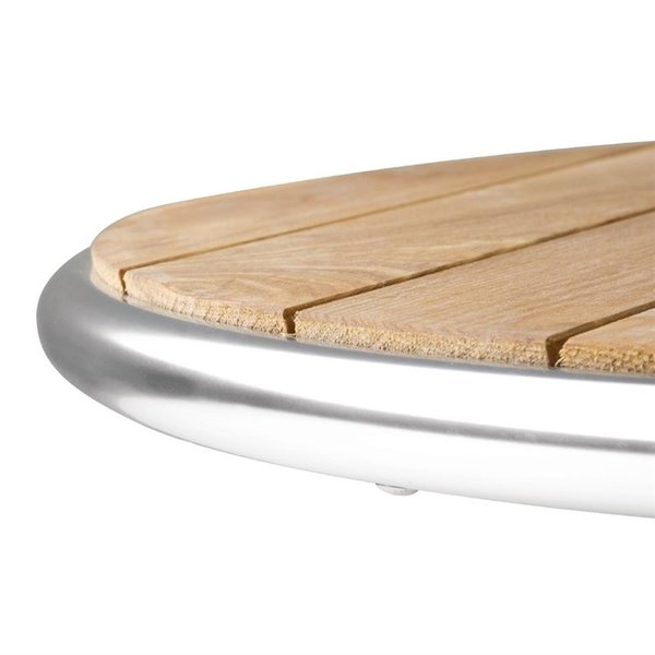 Tafel | Hout/Aluminium | Essenhout Blad | Aluminium Frame | In-/Outdoor | Ø800x720(h)mm