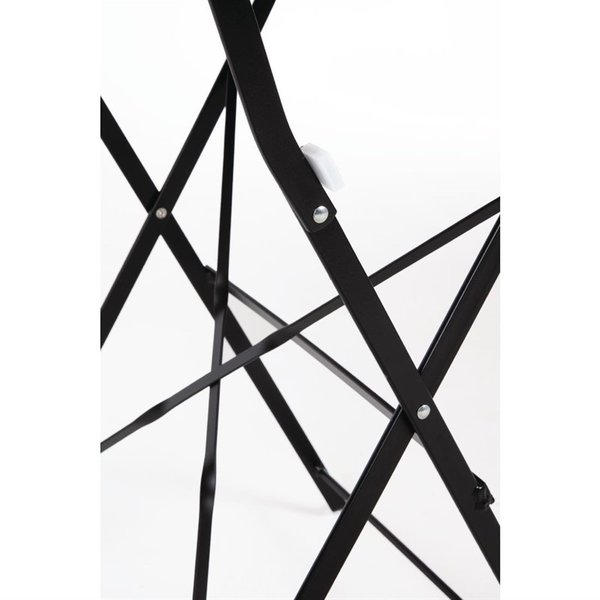 Inklapbare Tafel | Kunststof/Staal | Houtlook Blad | Zwart Frame | Indoor | 600x600x695(h)mm