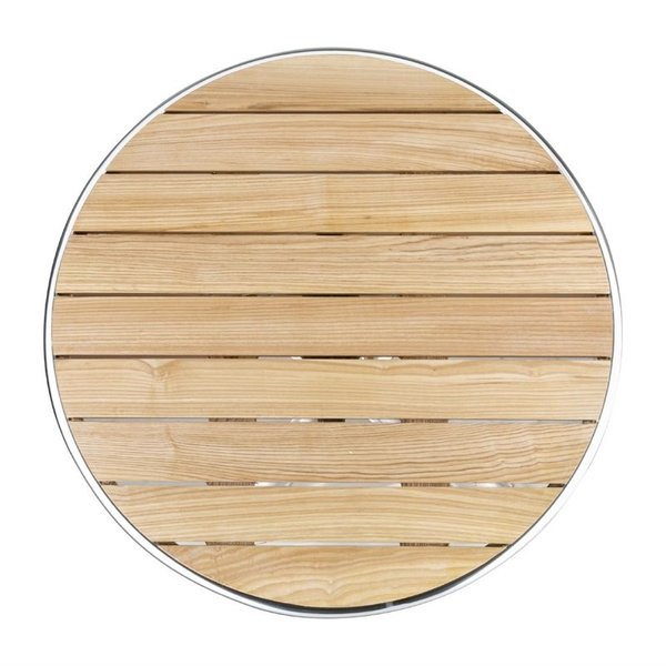 Inklapbare Tafel | Hout/Aluminium | Essenhout Blad | Aluminium Frame | In-/Outdoor | Ø600x720(h)mm