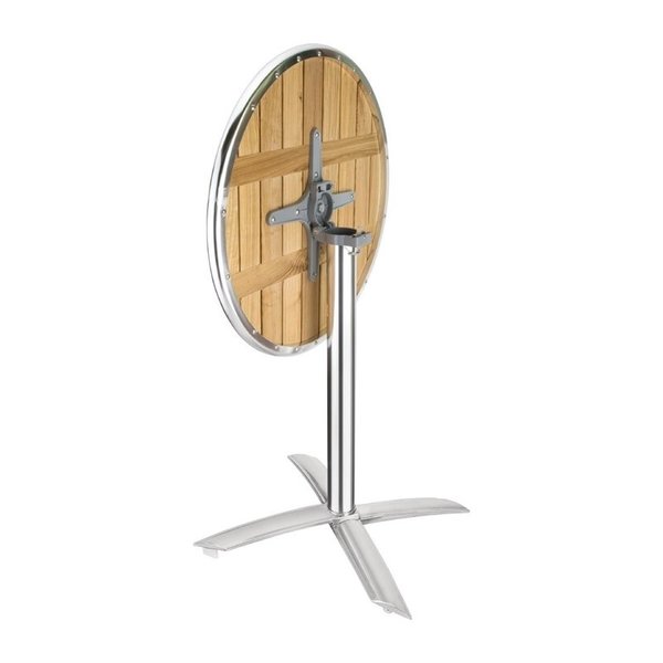 Inklapbare Tafel | Hout/Aluminium | Essenhout Blad | Aluminium Frame | In-/Outdoor | Ø600x720(h)mm