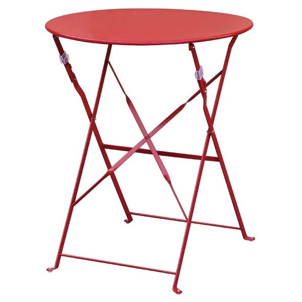 Inklapbare Tafel | Staal | Rood | In-/Outdoor | Ø595x710(h)mm