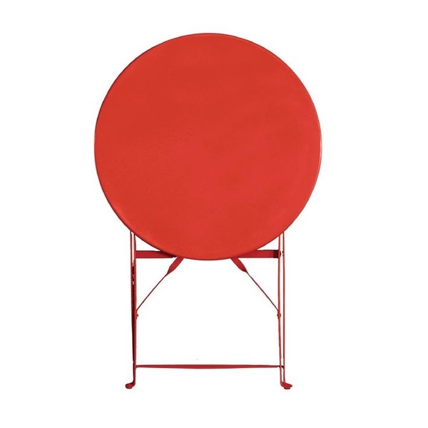 Inklapbare Tafel | Staal | Rood | In-/Outdoor | Ø595x710(h)mm