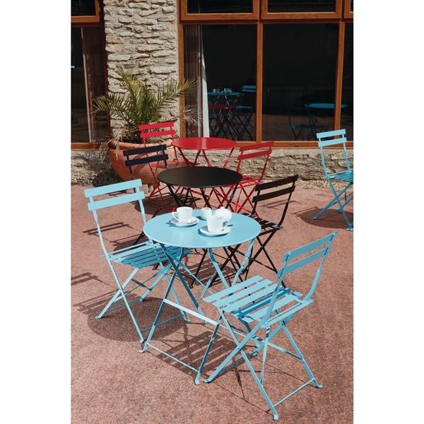 Inklapbare Tafel | Staal | Rood | In-/Outdoor | Ø595x710(h)mm
