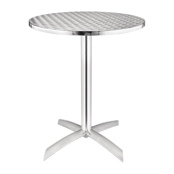 Inklapbare Tafel | RVS/Aluminium | RVS Blad | Aluminium Frame | In-/Outdoor | Ø600x720(h)mm