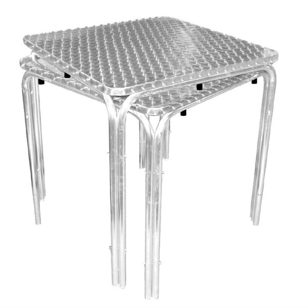Tafel | RVS/Aluminium | RVS Blad | Aluminium Frame | In-/Outdoor | 700x700x720(h)mm
