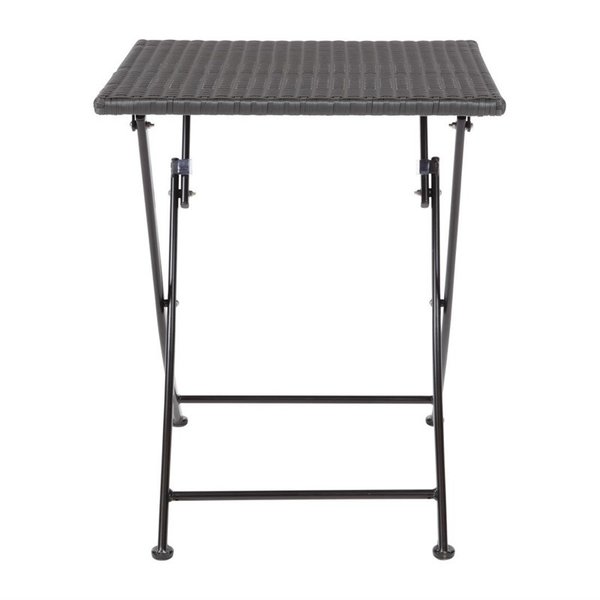 Inklapbare Tafel | Polyrotan/Staal | Zwart | In-/Outdoor | 600x600x710(h)mm