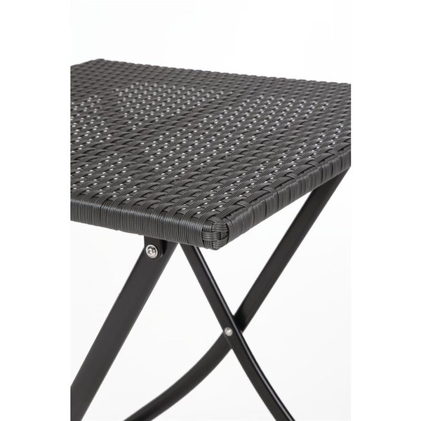Inklapbare Tafel | Polyrotan/Staal | Zwart | In-/Outdoor | 600x600x710(h)mm