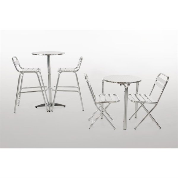 Tafel | RVS/Aluminium | RVS Blad | Aluminium Frame | In-/Outdoor | Ø600x720(h)mm