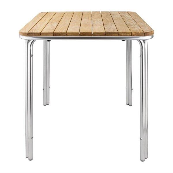 Tafel | Hout/Aluminium | Essenhout Blad | Aluminium Frame | In-/Outdoor | 700x700x720(h)mm
