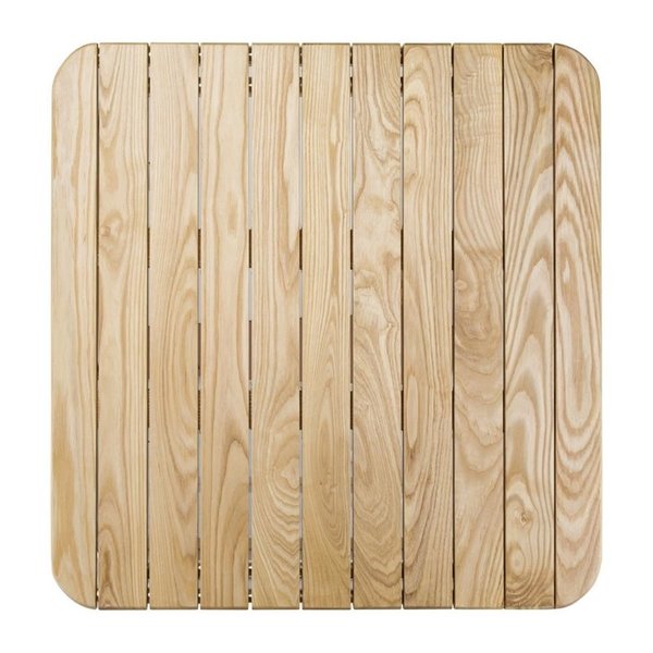 Tafel | Hout/Aluminium | Essenhout Blad | Aluminium Frame | In-/Outdoor | 700x700x720(h)mm