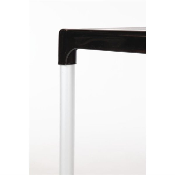 Tafel | Kunststof/Aluminium | Zwart Blad | Aluminium Poten | In-/Outdoor | Parasolgat | 750x750x720(h)mm