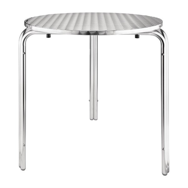 Tafel | RVS/Aluminium | RVS Blad | Aluminium Frame | In-/Outdoor | Ø700x720(h)mm