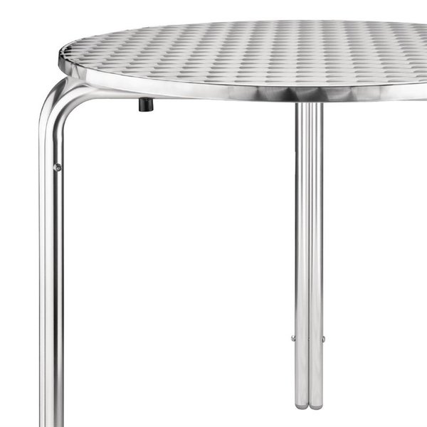 Tafel | RVS/Aluminium | RVS Blad | Aluminium Frame | In-/Outdoor | Ø700x720(h)mm