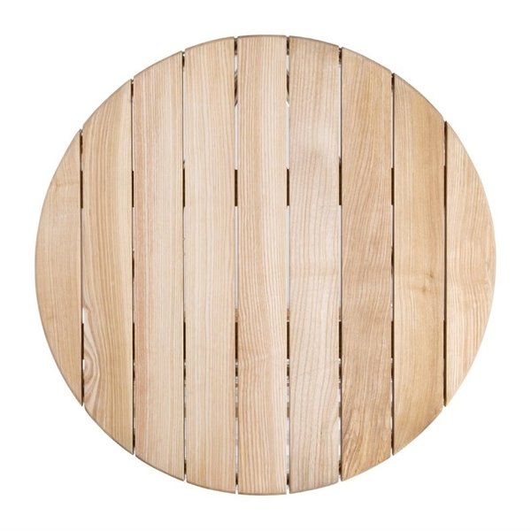 Tafel | Hout/Aluminium | Essenhout Blad | Aluminium Frame | In-/Outdoor | Ø600x720(h)mm