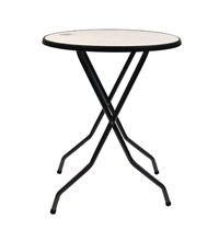 Gastronoble Inklapbare Statafel | BARCELONA | Hout/Staal | Crème Blad | Grijze Poten | In-/Outdoor | Ø850x1100(h)mm 