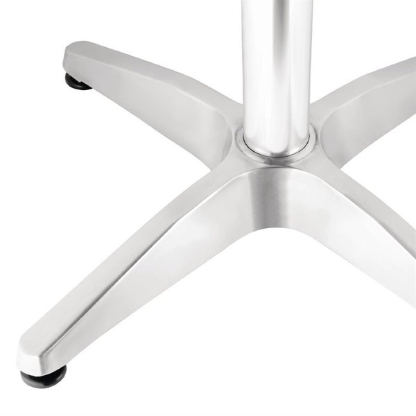 Statafel | Hout/Aluminium | Essenhout Blad | Aluminium Frame | In-/Outdoor | Ø600x1050(h)mm