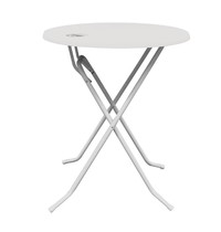 Gastronoble Inklapbare Statafel | DUBAI | Hout/Staal | Wit | In-/Outdoor | Ø850x1100(h)mm 