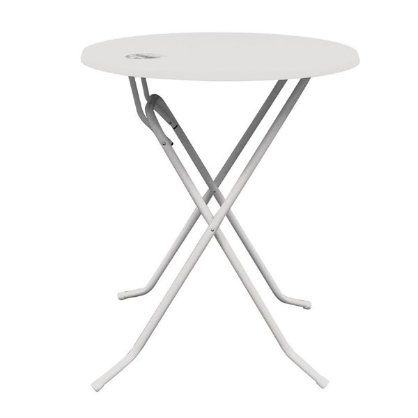 Inklapbare Statafel | DUBAI | Hout/Staal | Wit | In-/Outdoor | Ø700x1100(h)mm