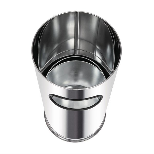 Afvalbak + Asbak | RVS (Geborsteld) | 35L | Open | Ø300x620(h)mm