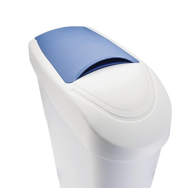 Pedaalemmer | SaniBin | Kunststof (Wit/Blauw) | 18L | Inworpvak | 190x360x540(h)mm