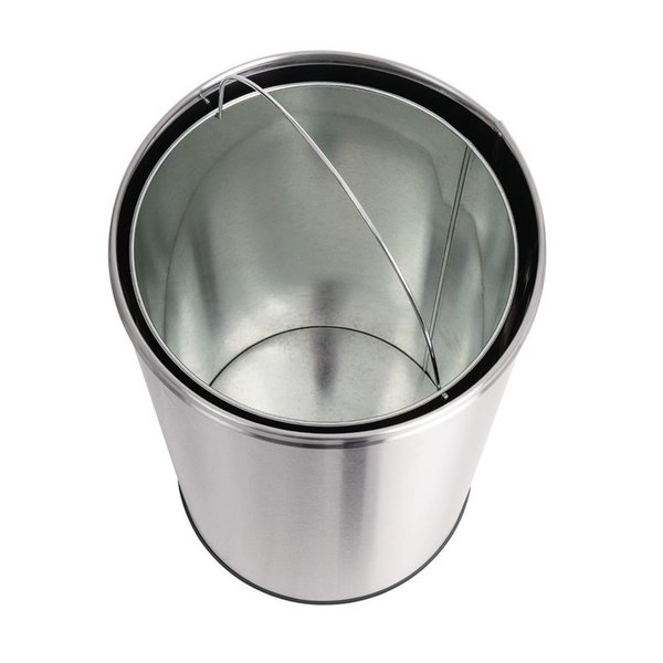 Afvalbak | RVS (Geborsteld) | 40L | Duwdeksel | Ø362x748(h)mm