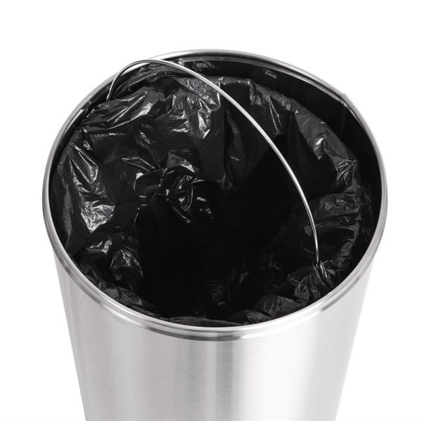 Afvalbak | RVS (Geborsteld) | 40L | Duwdeksel | Ø362x748(h)mm