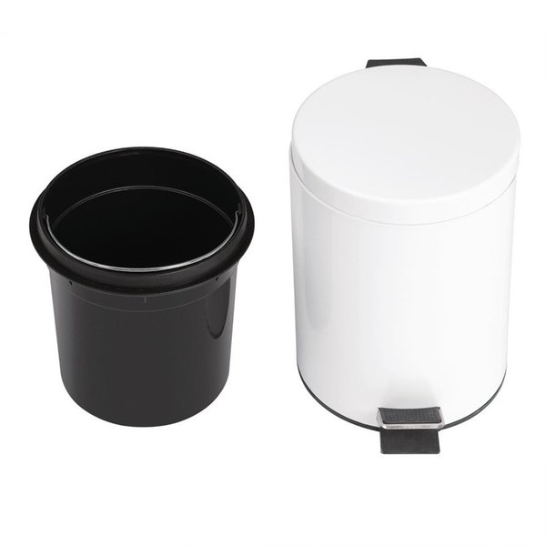 Pedaalemmer | RVS (Wit) | 5L | Klapdeksel | Ø203x284(h)mm