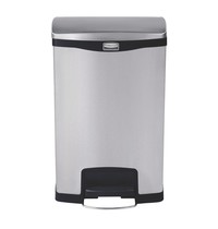 Rubbermaid Pedaalemmer | Slim Jim | RVS (Geborsteld) | 50L | Klapdeksel | 576x295x733(h)mm