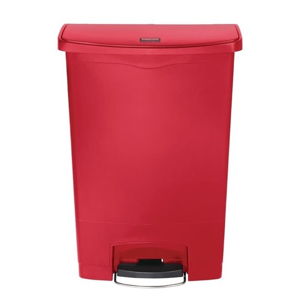 Pedaalemmer | Slim Jim | Kunststof (Rood) | 90L | Klapdeksel | Wielen | 570x353x826(h)mm