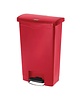 Rubbermaid Pedaalemmer | Slim Jim | Kunststof (Rood) | 50L | Klapdeksel | 457x292x719(h)mm 