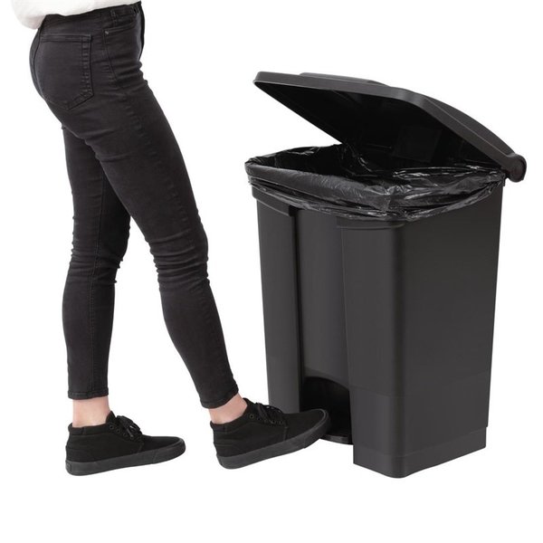 Pedaalemmer | Kunststof (Zwart) | 65L | Klapdeksel | 500x400x656(h)mm