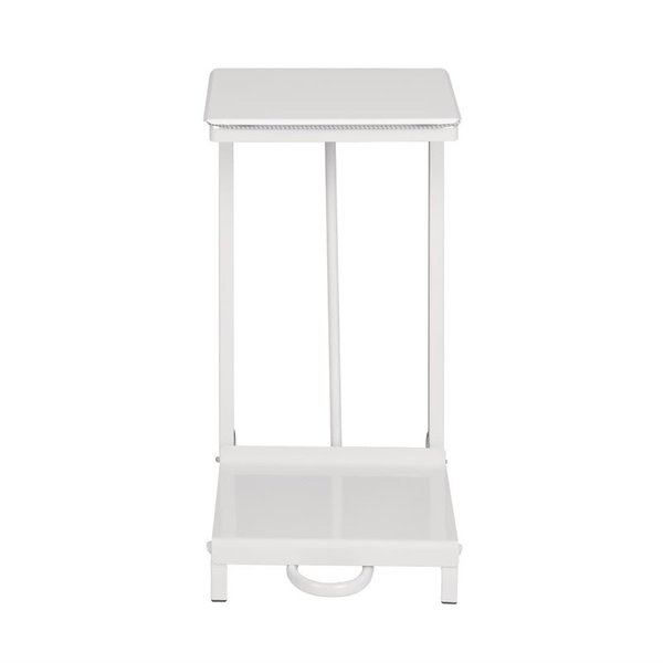 Afvalzakhouder | Metaal (Wit) | Klapdeksel | Wielen | 432x520x810(h)mm