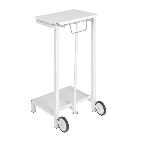 Afvalzakhouder | Metaal (Wit) | Klapdeksel | Wielen | 432x520x810(h)mm