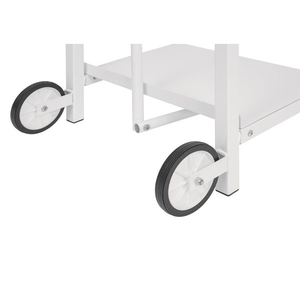 Afvalzakhouder | Metaal (Wit) | Klapdeksel | Wielen | 432x520x810(h)mm