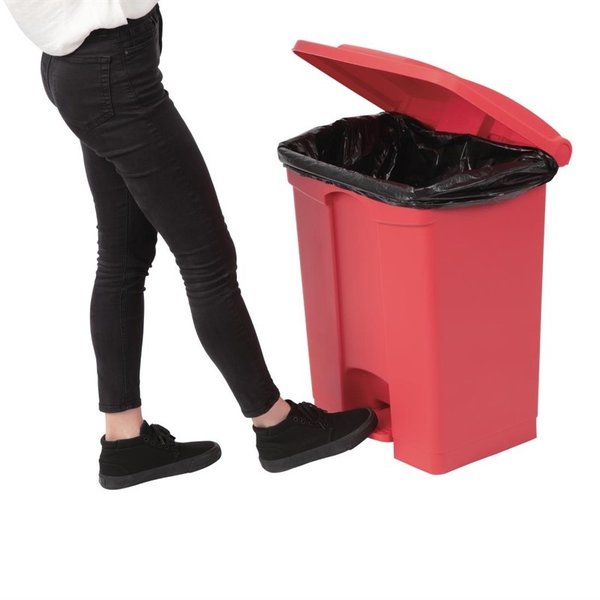 Pedaalemmer | Kunststof (Rood) | 65L | Klapdeksel | 495x400x670(h)mm