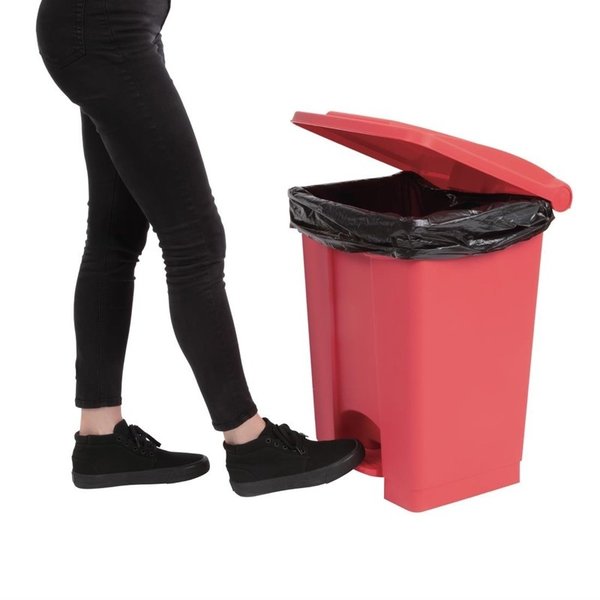 Pedaalemmer | Kunststof (Rood) | 45L | Klapdeksel | 405x395x600(h)mm