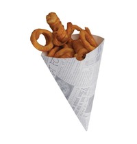 Colpac Biologisch afbreekbare friteszakken met kranten print | 1000 stuk | 18,3(h) x 15,1(Ø)cm