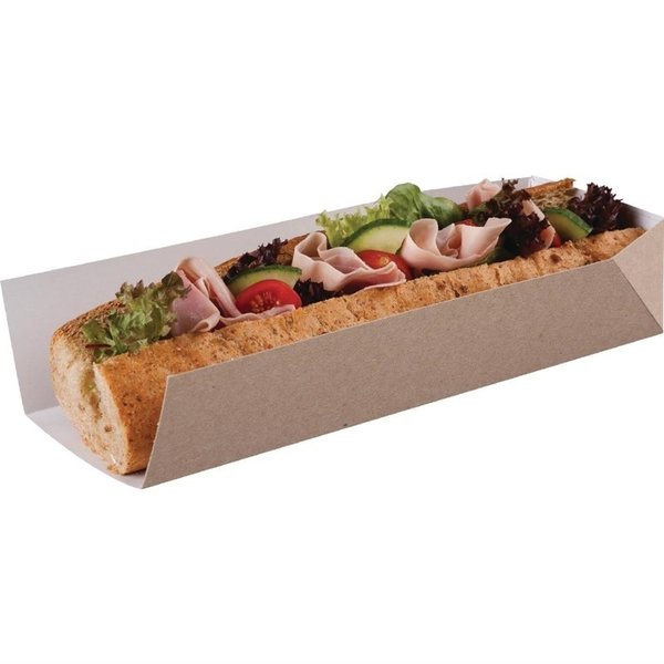 Baguette doosjes met open zijde 25cm | 500 stuks | 250x80x50(h)mm