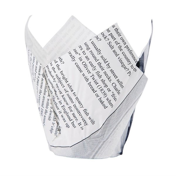 Kranten print frietpapier | 1100 stuks | 17,5(h) x 5(Ø)cm