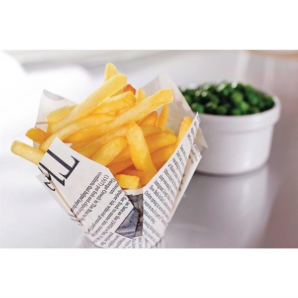 Kranten print frietpapier | 1100 stuks | 17,5(h) x 5(Ø)cm