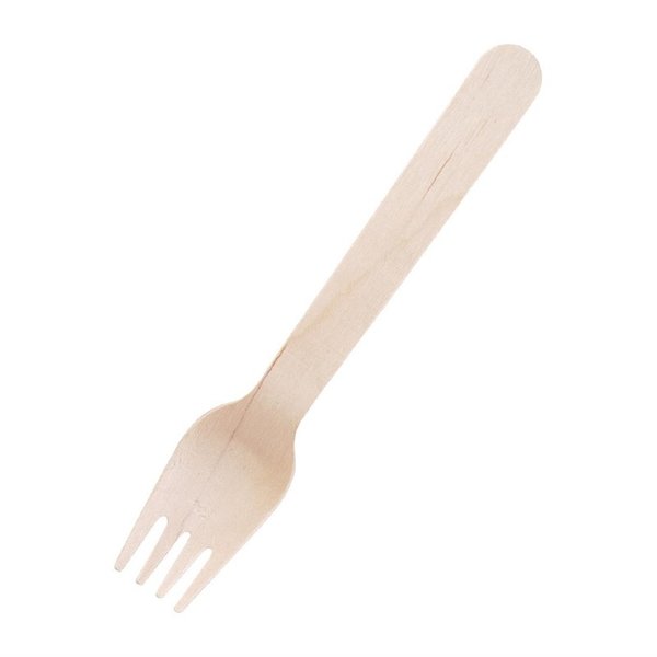 Biologisch afbreekbare houten vorken 15,5cm | 100 stuks
