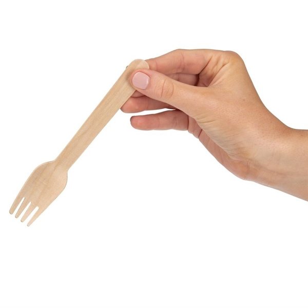 Biologisch afbreekbare houten vorken 15,5cm | 100 stuks