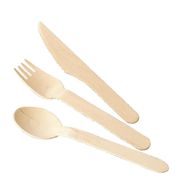 Biologisch afbreekbare houten vorken 15,5cm | 100 stuks