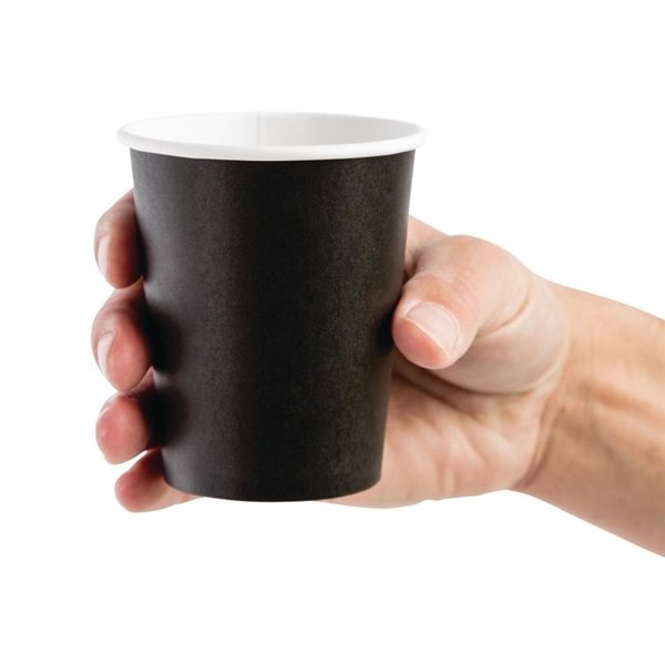 Koffiebekers enkelwandig zwart 23cl | 50 stuks | 9(h) x 8,3(Ø)cm