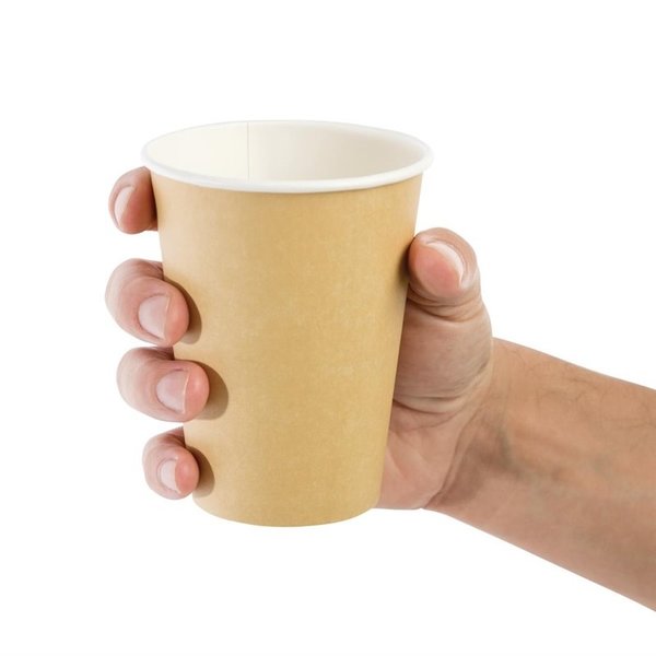 Koffiebekers enkelwandig lichtbruin 34cl | 1000 stuks | 11(h) x 8,95(Ø)cm
