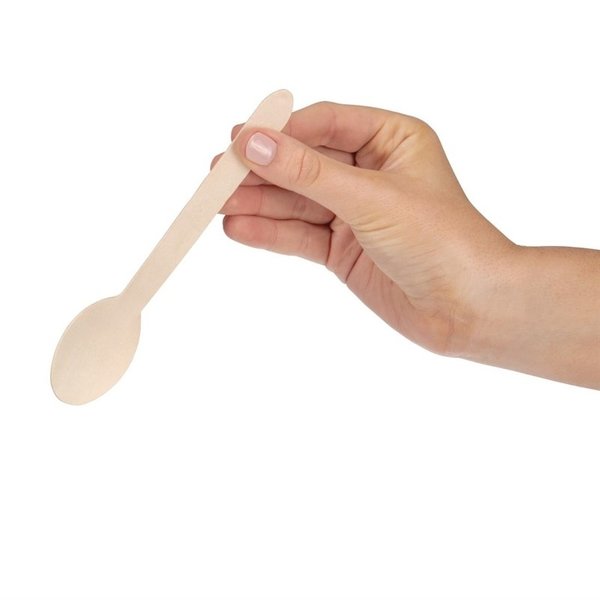 Biologisch afbreekbare houten dessertlepel 16,6cm | 100 stuks