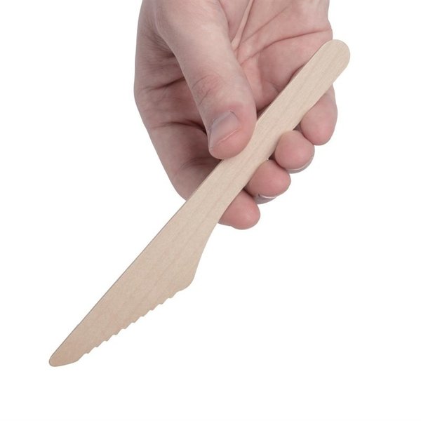 Biologisch afbreekbare houten messen 16,5cm | 100 stuks