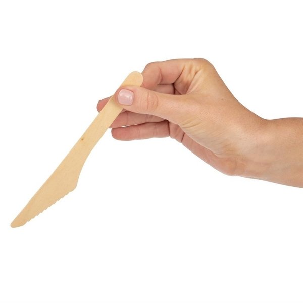 Biologisch afbreekbare houten messen 16,5cm | 100 stuks